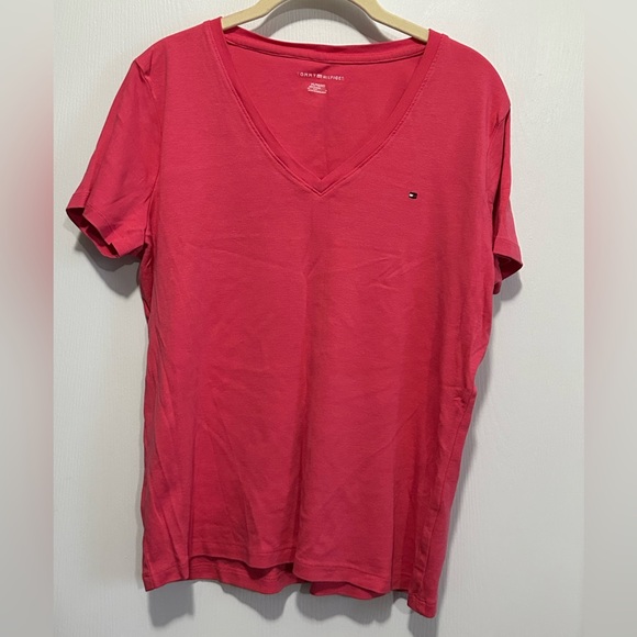Tommy Hilfiger Tops - Tommy Hilfiger Women's Red V-Neck Tee